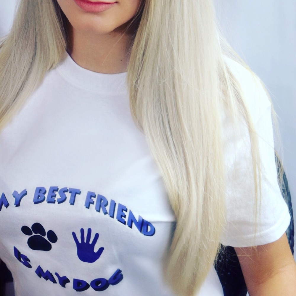 White cotton shirt “My best friend is my dog”